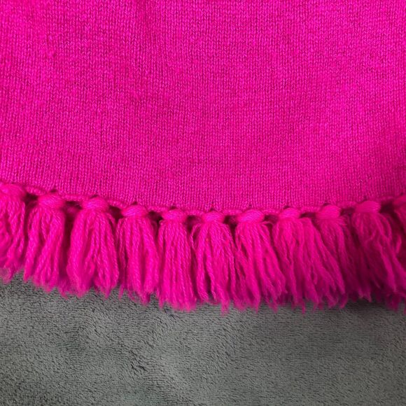 Lilly Pulitzer Sweater Womens Small Pink 100% Cashmere Wrap Fringe Button - Picture 2 of 7